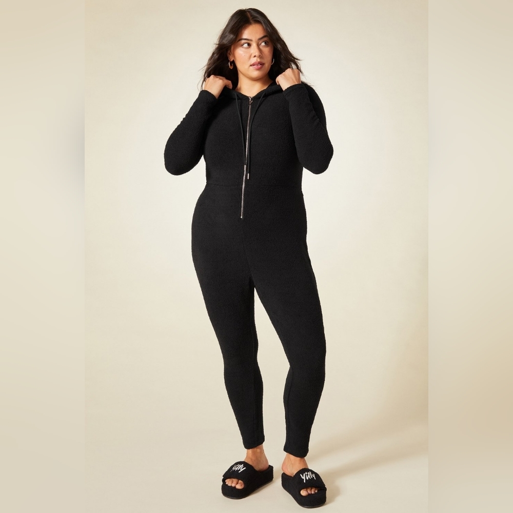 Lizzo Yitty Black Pet Me Onesie size 1X XL Comfy Sleepwear Cold Loungewear
